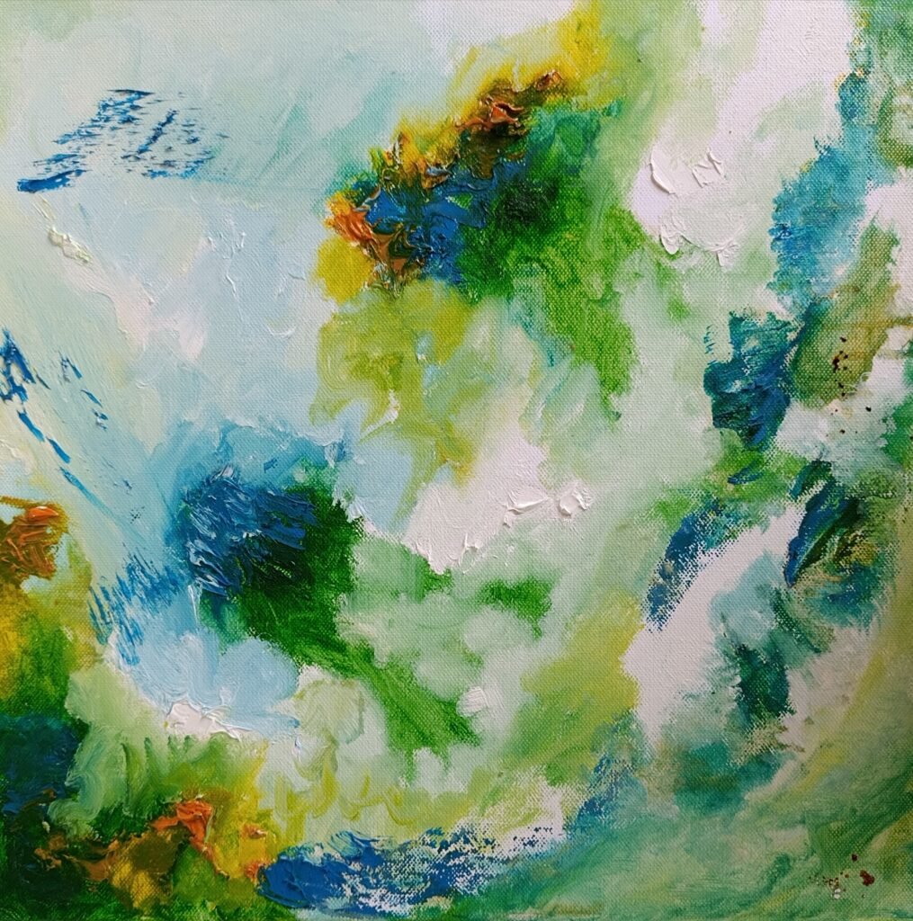 oltre il vento 2020 olio su tela 40x40 cm